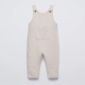 Zara baby Cream Textured Overalls